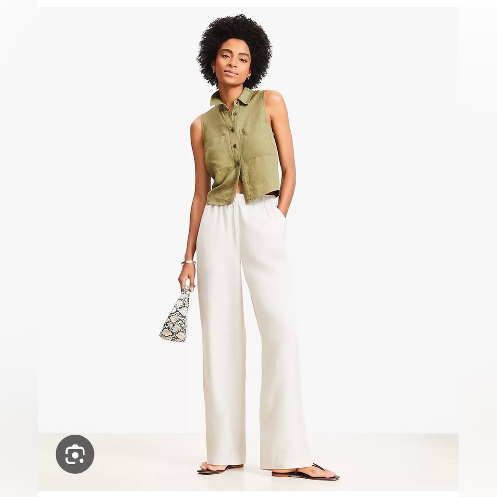 Women's LOFT Pull On Straight Pants Linen Blend- Size Small- New With Tags - Picture 6 of 6